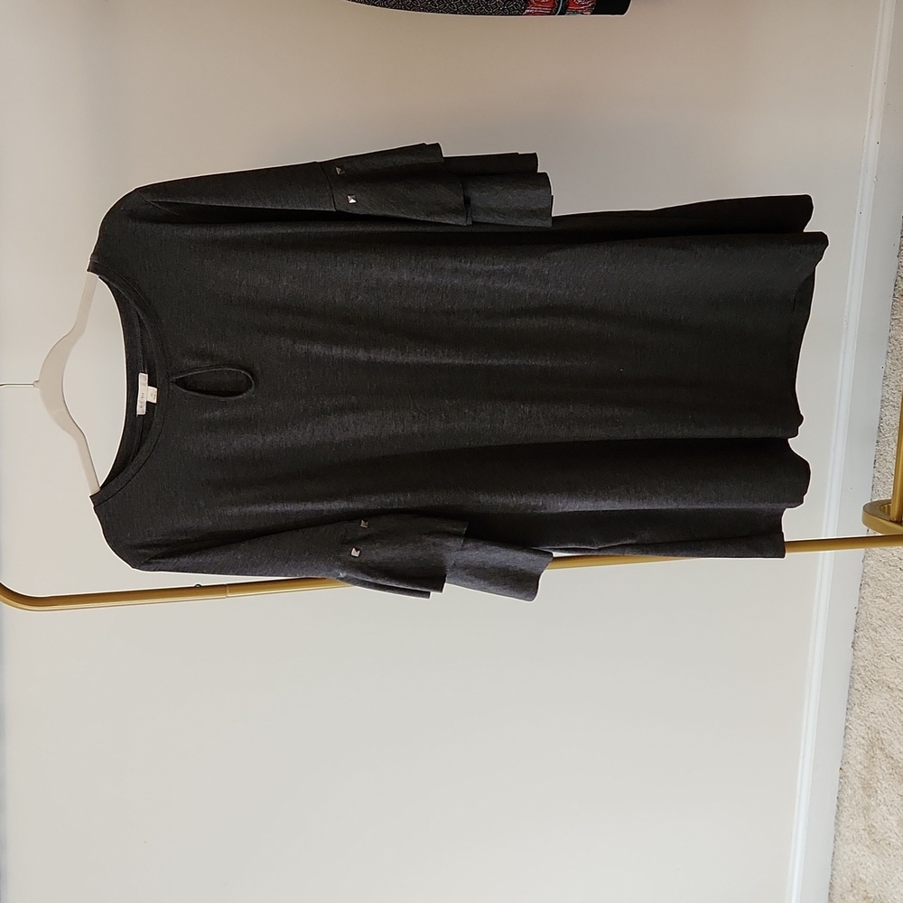 NWT dark Gray 3/4 sleeve shift dress, size XL